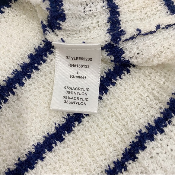 A Father’s Love White With Blue Stripes Sleeveless Knit Tunic Top, Size Large - Picture 6 of 7